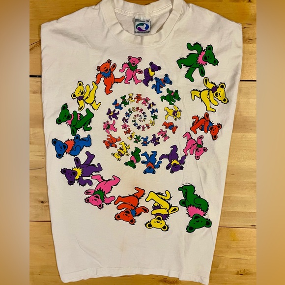 Vintage Liquid Blue Grateful Dead 1995 Spiral Dancing Bears